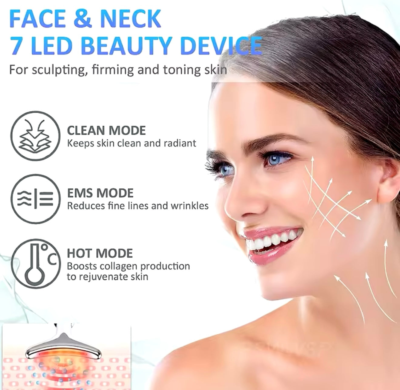 Facial Massager Neck Facial Beauty Device Lifting Tighten Skin Care Tool